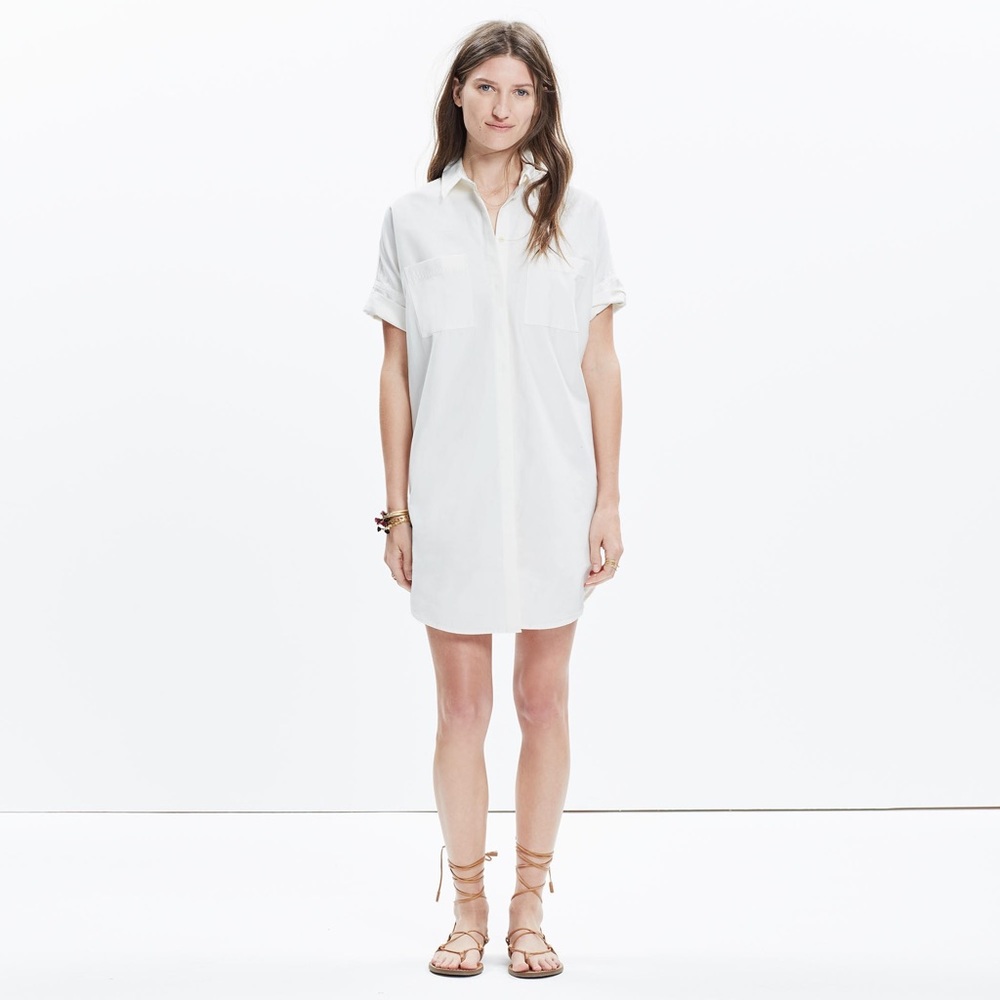 Madewell Courier white shirtdress